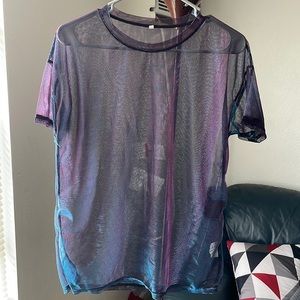 Iridescent sheer top